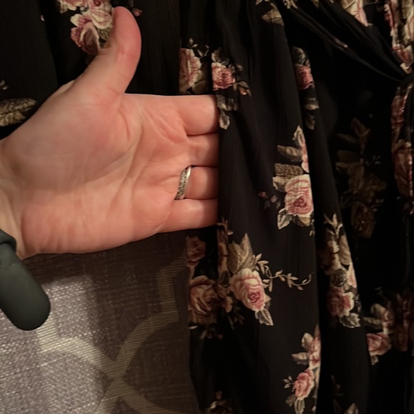 American Eagle Black Romper with Pink Floral Pattern - Picture 8 of 8